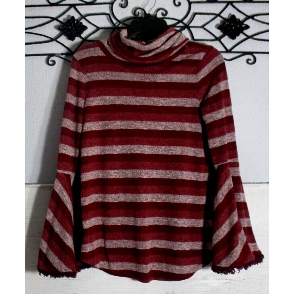 My Story Sweater Knit Top Size S Multicolored Striped Long Sleeve High Neck